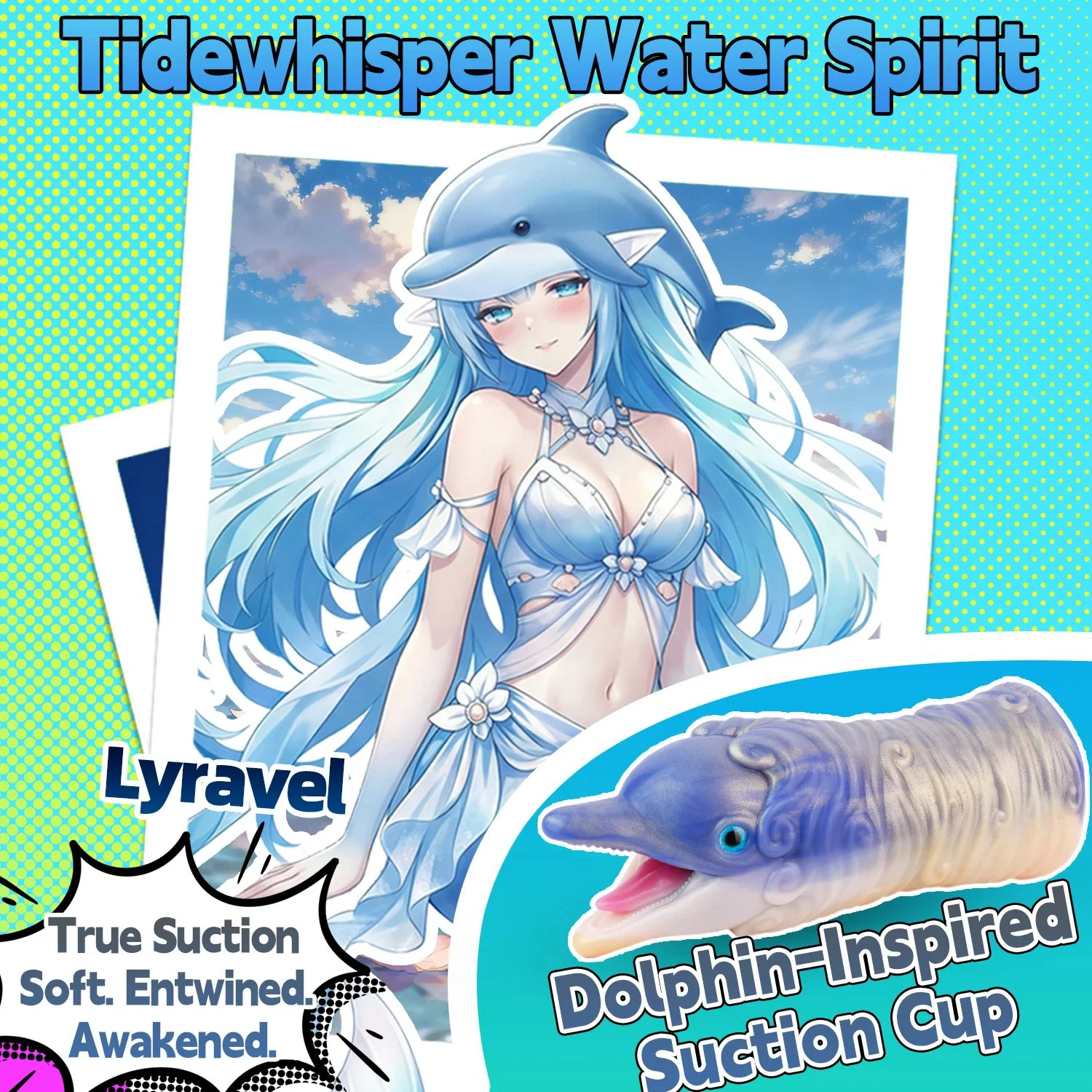 Simulated Suction Pump Male Fantasy Dolphin Masturbator, Medical-Grade Silicone Safe Material, Penis Massager for Adults
