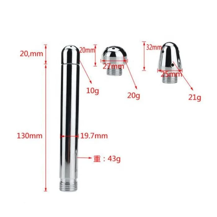 Adult Metal Douche Sex Toy Anal Vaginal Enema Syringe for Couple Shower Use