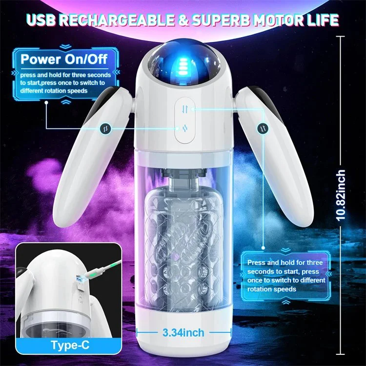 Multi-speed Automatic Realistic Vaginal Telescopic Thrusting Rotation Male Masturbation Cup Sex Toys for Men
