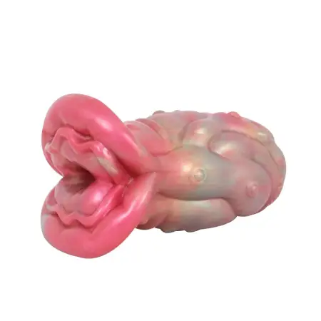 Fantasy Silicone Tight Textured Thick Lips Shape Male Masturbator for Enhanced Stimulation & Penis Training Pocket Pussy Sex Toy
