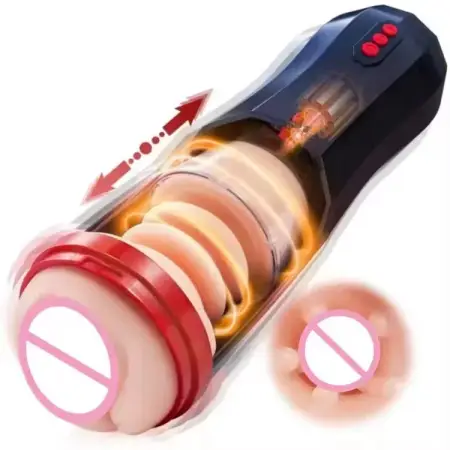 Telescopic Aircraft Cup Masturbation Sex Toys for Men Realistic Automatic Male Masturbation Cup Vaginal Vibrator