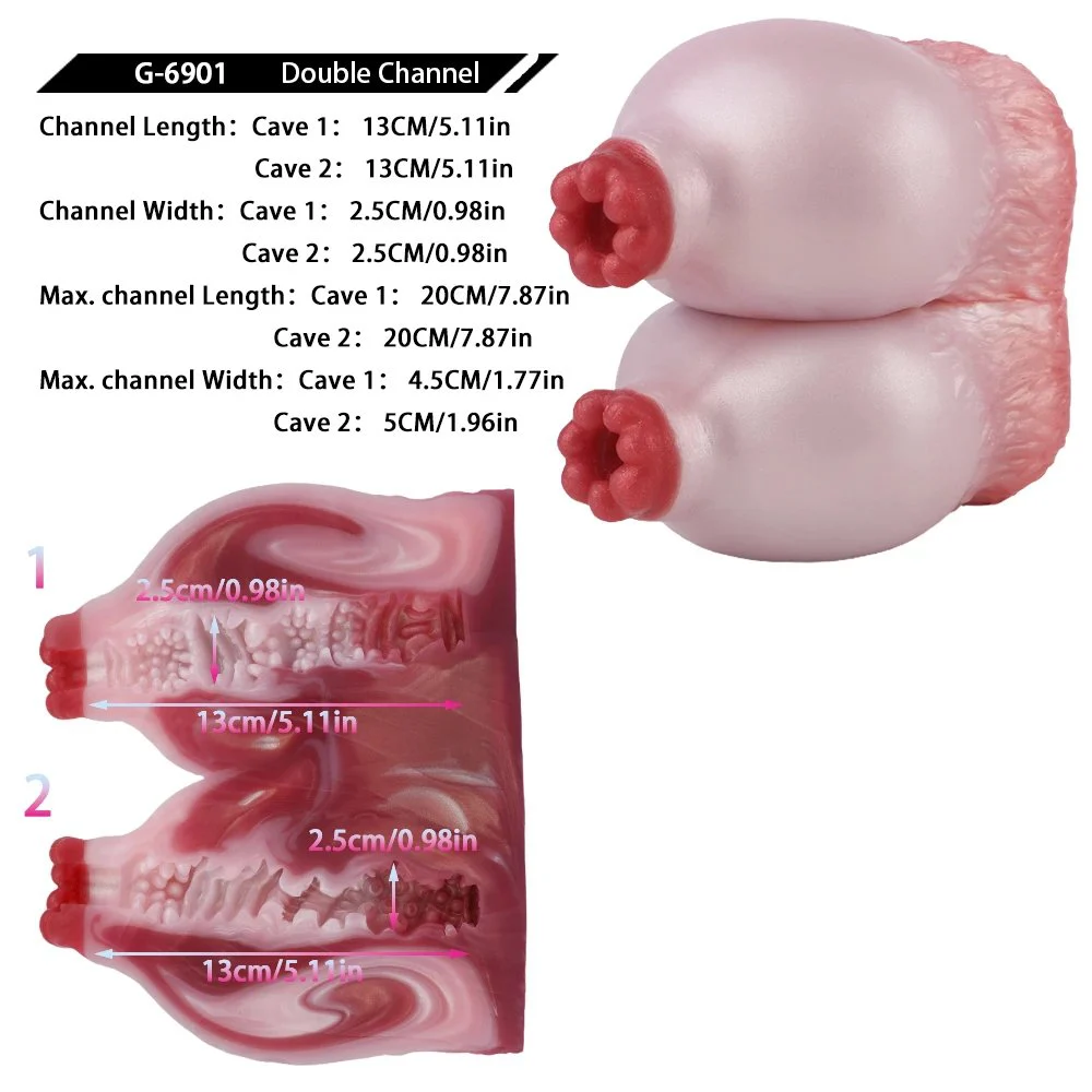 Sheep Milk Dual-Channel Male Masturbator, Made of Safe Silicone Material, Strong Pressure Sensation, Realistic Experience