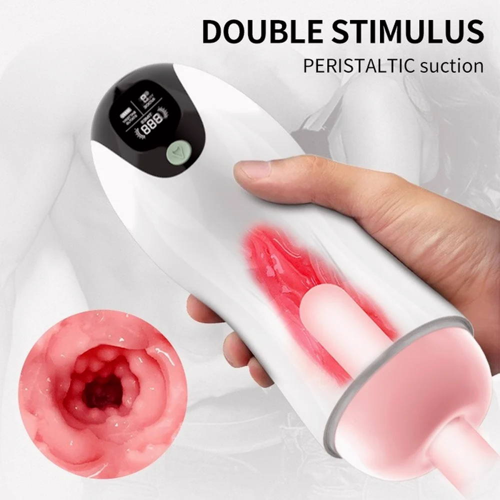 Smart Counting Silicone Male Masturbating Sexy Adult Products Machines Sucking Sound Vibrating Masturbation