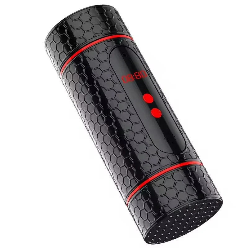 Male Timed Masturbation Cup Adult Sex Toy with 12 Vibration Frequencies LED Display Timer USB Pinhole Charging Masturbators