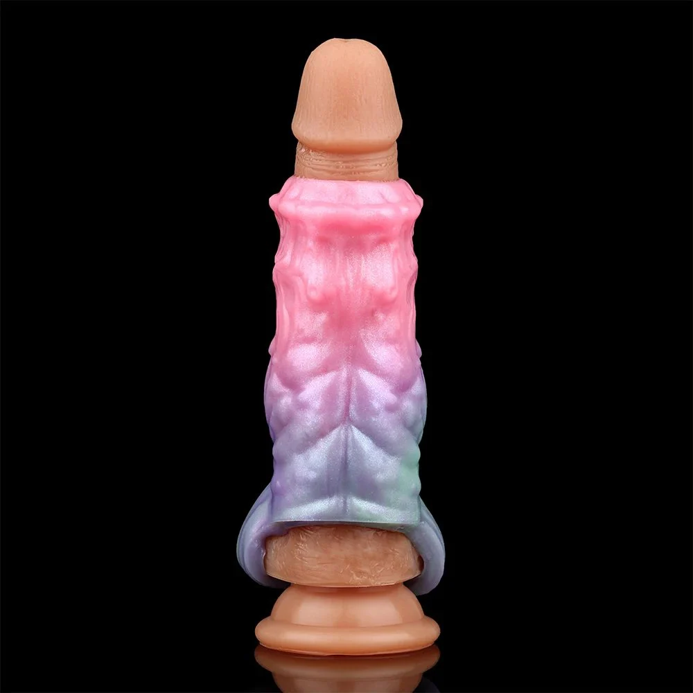 Male Penis Extender Open Soft Silicone Penis Enlargement Sleeve Galactic Charm Fantasy Monster Dildo Sex Toy
