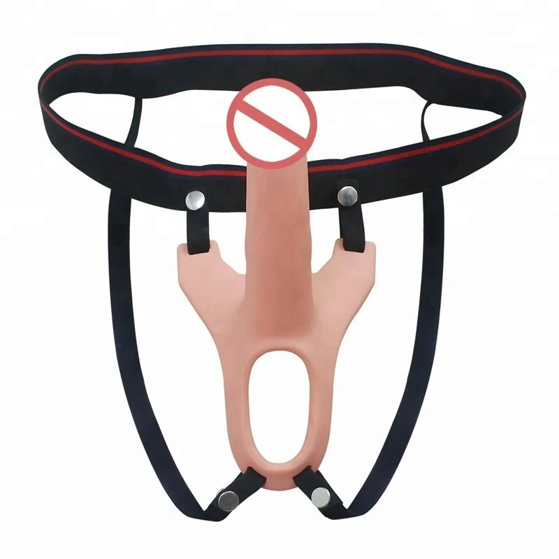 Wearable Hollow Penis Sleeve Extender Strap on Dildo Pants Lesbian Dildo