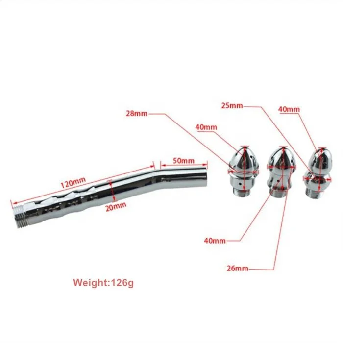 Intimate Care Metal 3-Nozzle Sex Toys for Anal & Vaginal Cleaning Massage Shower Enema