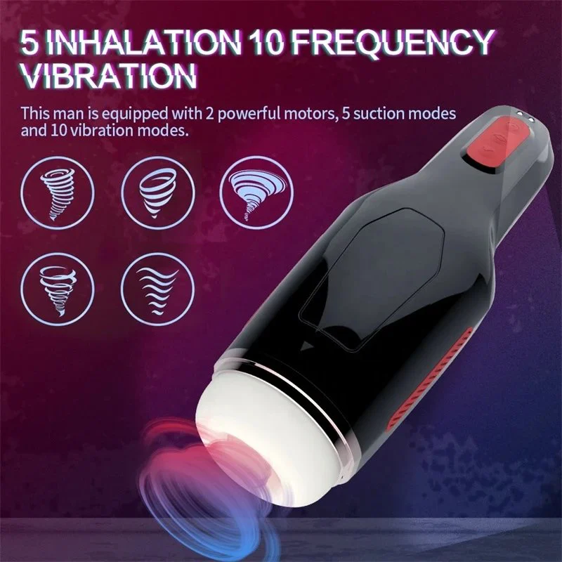 T Rotating Male Masturbator Cup Soft Silicone Pussy Sex Toys 10 Speeds Telescopic Electric Sex Toys Massager