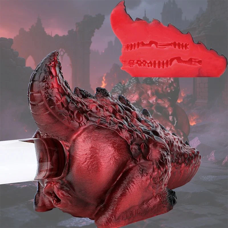Realistic Red Dragon Ass Male Masturbator Dual Channel Tight Ass and Deep Vagina Pocket Pussy Stroker for Penis Stimulator