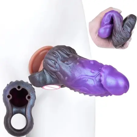 Monster Sleeve Girth Enhancer for Men, Reusable Pennis Sleeve Girth Enhancer for Men, Pennis Extender Sleeves Realistic