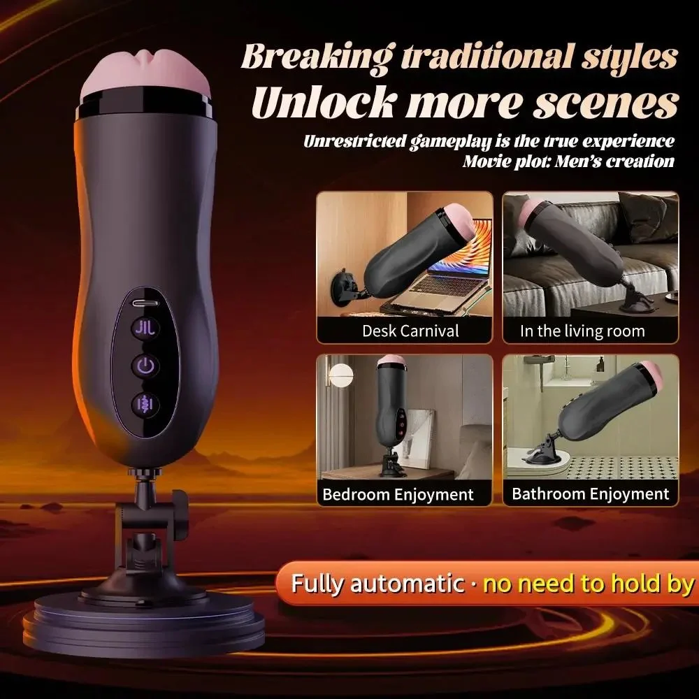 Quiet Motor Heating & Suction Automatic Masturbation Cup with 10 Vibration Modes