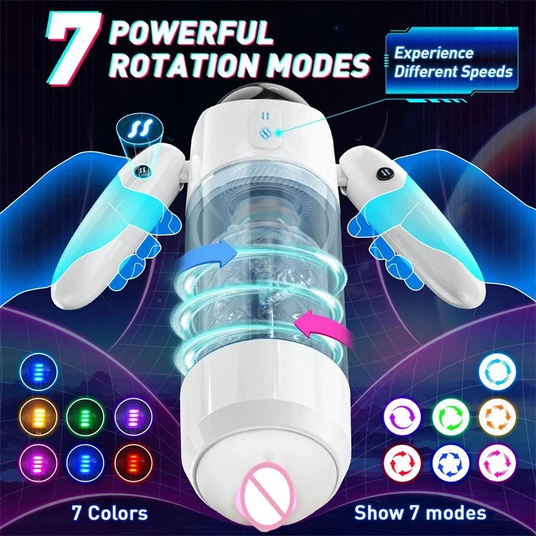 Multi-speed Automatic Realistic Vaginal Telescopic Thrusting Rotation Male Masturbation Cup Sex Toys for Men