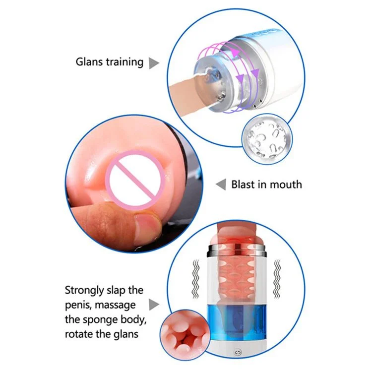 Removable Design Oral Sex Toys for Men Glans Training Tool Automatic Rotation Male Masturbation Cup
