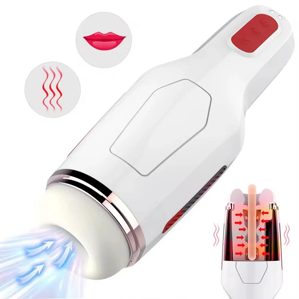 One-Click Burst Adult Sex Toys for Men 10-Freq Vibrating and 5-Freq Clamping Charging Masturbator