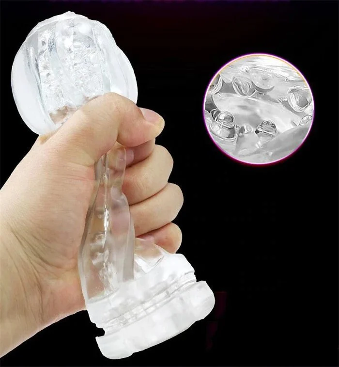 Transparent Adult Male Masturbator TPE Sex Toys Snail Glans Training Vagina for Men's Masturbation