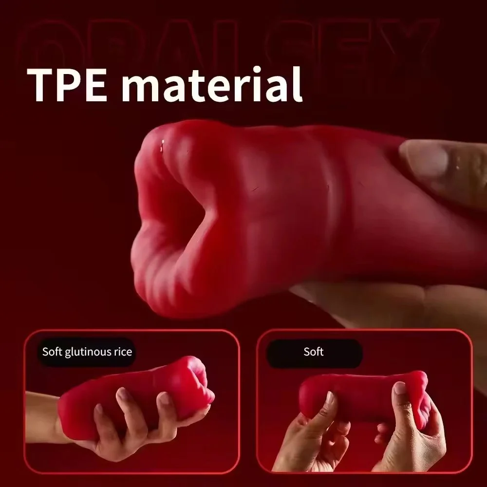 Vibrating male masturbation device cup mouth design silicone stroking adult toy male Masturbation Toys