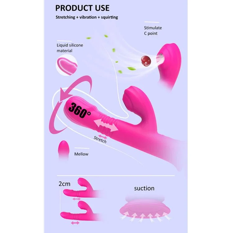 AV Wand Rotating Telescopic Dildo Vibrator Clitoral Sucking Massage Vibrator Women Masturbation