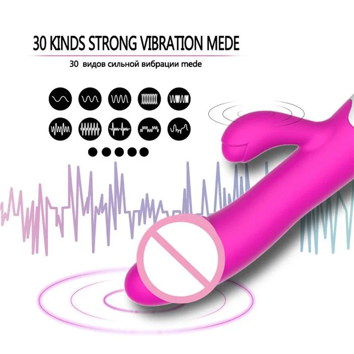 Rabbit Waterproof Adult Sex Toys Clitoris Vagina Stimulator Vibrator Wand for Women & Couples