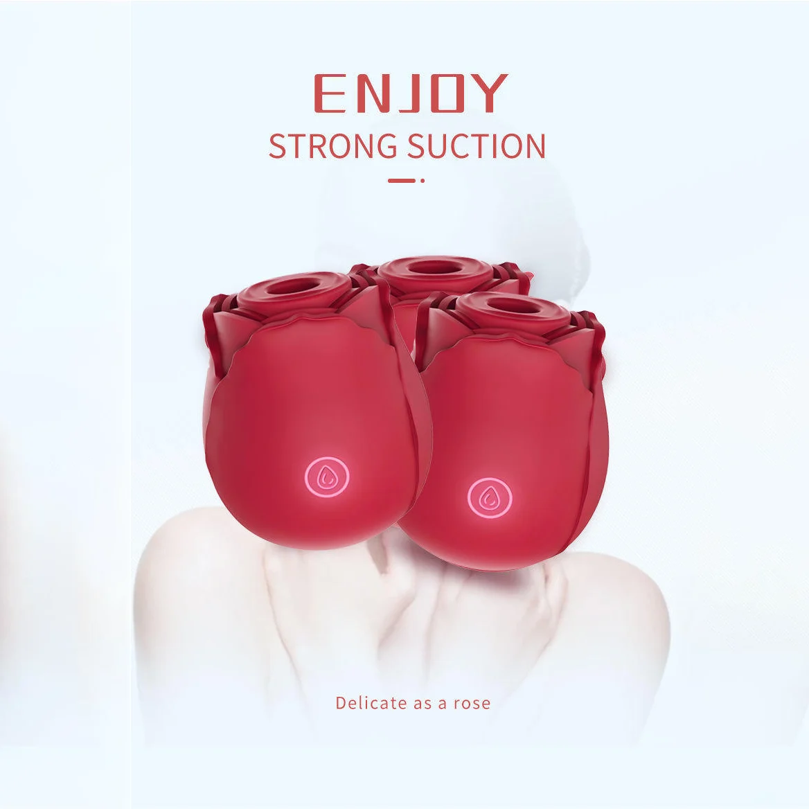 Rose Silicone Women's Vibrator Clitoral Sucking and Nipple Stimulator Adult Sex Toys Female Masturbator for Couples