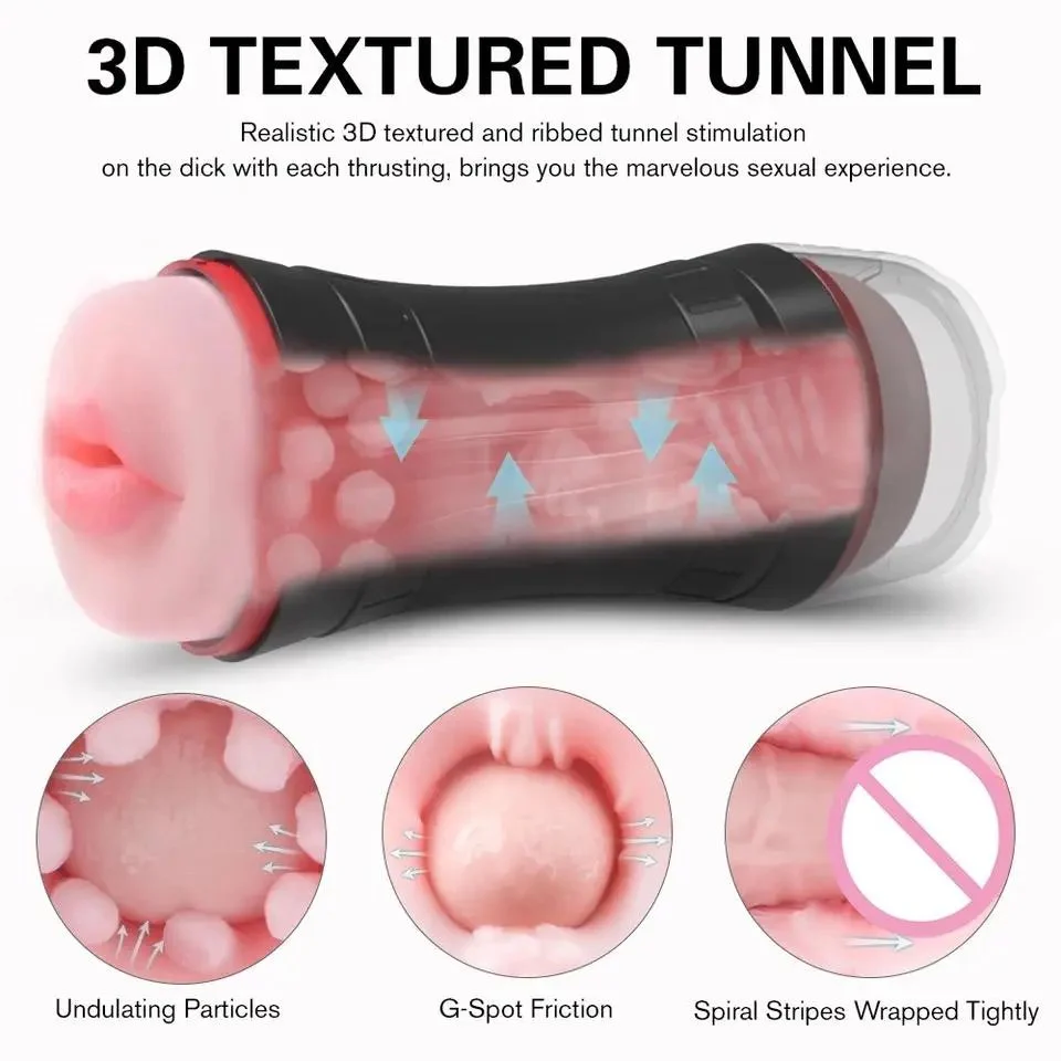 Male Masturbation Cup Sex Toy Aircraft Cup Design with Flashlight Type Feature for Men