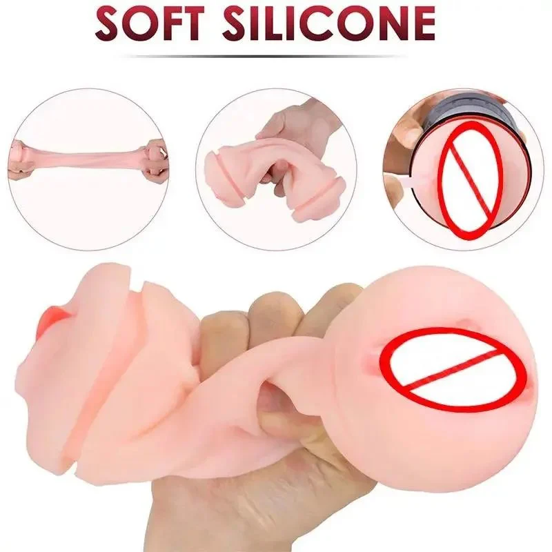 Male Masturbation Cup Sex Toy Aircraft Cup Design with Flashlight Type Feature for Men