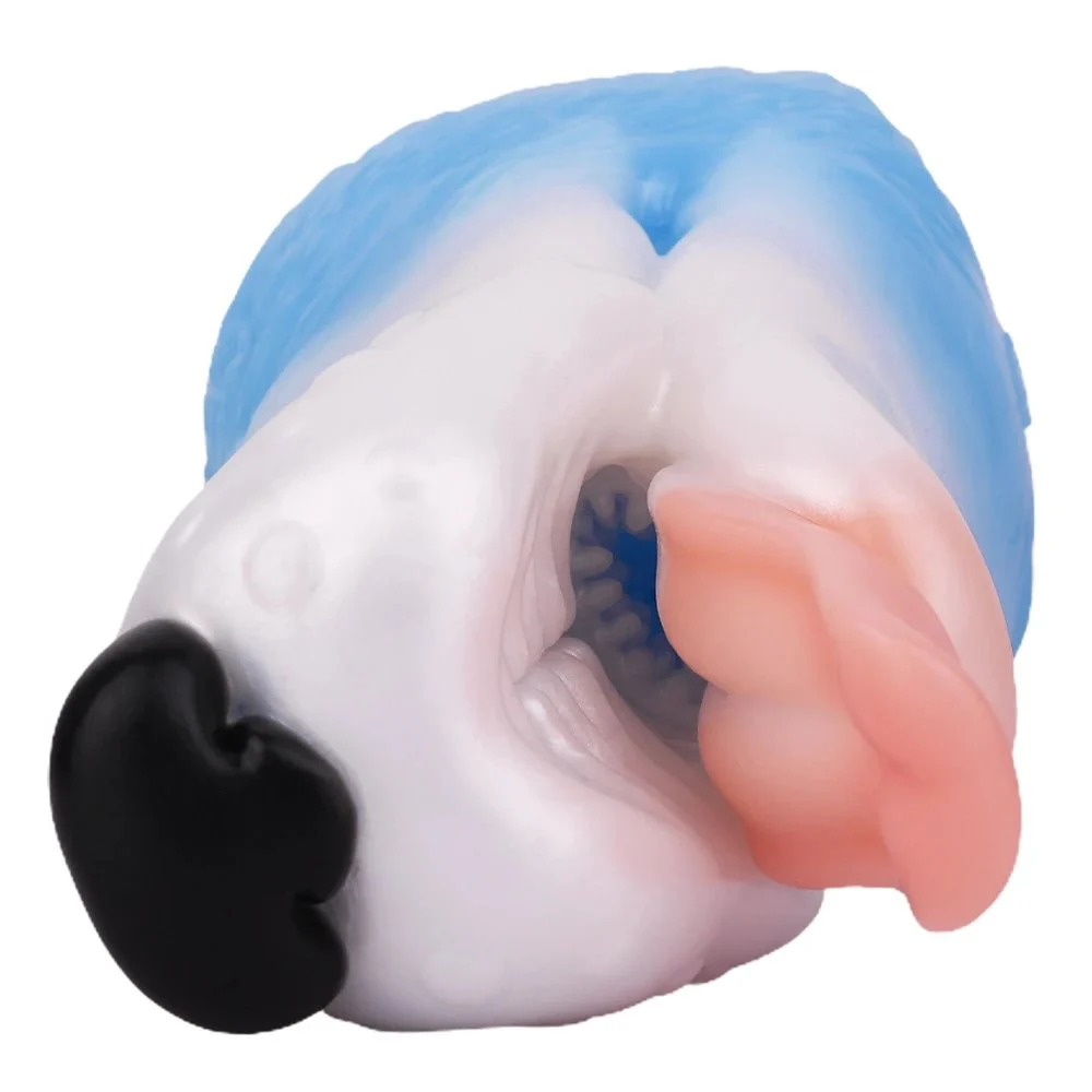 Soft Dog Head Male Masturbator Cup Fantasy Animal Pocket Pussy Male Stroker Realistic Pussy Male Adult Animal Sex Toy for Men