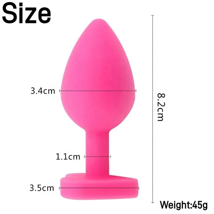 Silicone Heart Shaped Anal Plug for Couple Anal Sex with Vibrator Features