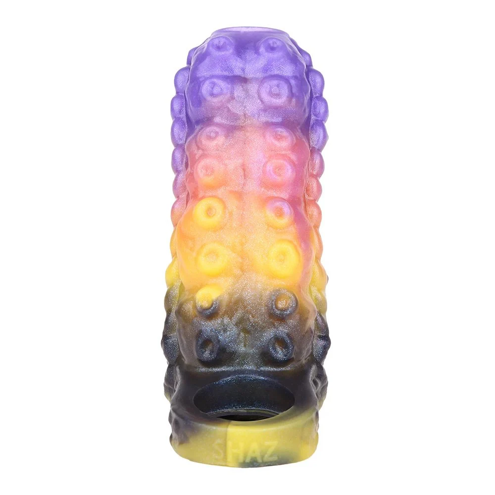 Penis Enlargement Sleeve Fantasy Monster Octopus Dildo Soft Silicone Open Male Penis Extender Sex Toys