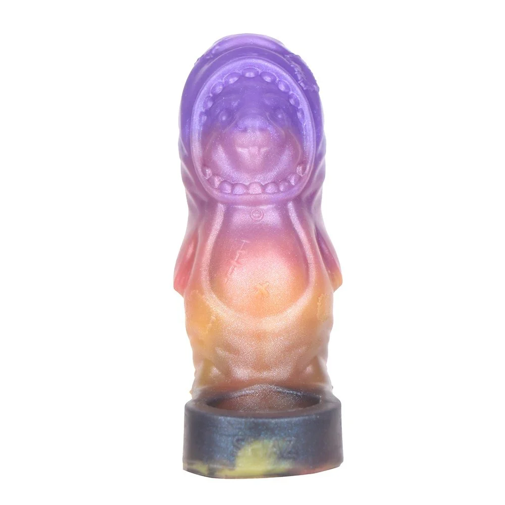 Penis Enlargement Sleeve Fantasy Monster Shark Dildo Soft Silicone Open Male Penis Extender Sex Toys