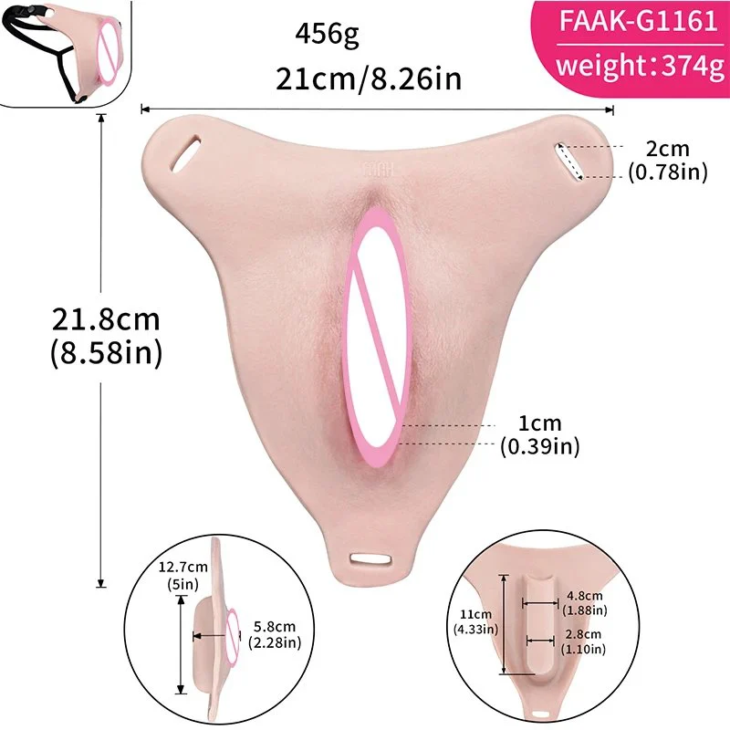 Realistic Vaginal Pussy Pads With Belt Male Strap-On MTF Packers Clitoris Pads for Transgender&Crossdresser Adult Sex Toys