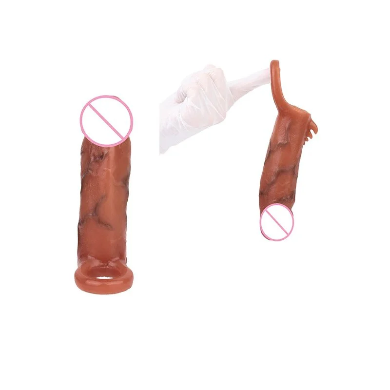 Penis Sleeve Cock Sleeve Extender - Realistic Soft Silicone Penis Enlarger Penis Ring Adult Toys Sex Toys for Man