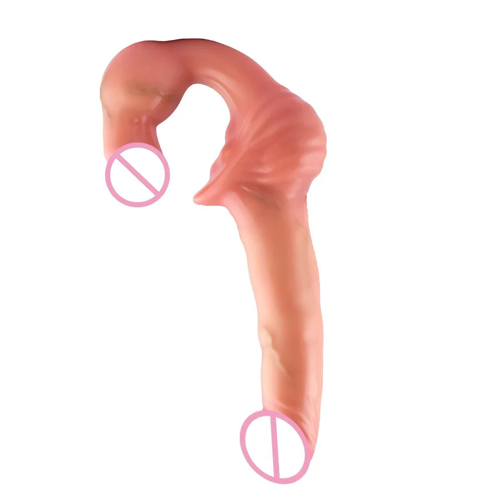 Silicone U-Shaped Double Head Vibrator Massager Dildo Wearable Vibrating Heated Penis Couple Flirting Sex Toy for Lesbian &Gay