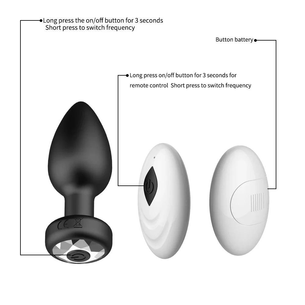 Silicone Flexible Remote Control Butt Anal Plug Vibrator Latex Waterproof for Men Women Unisex