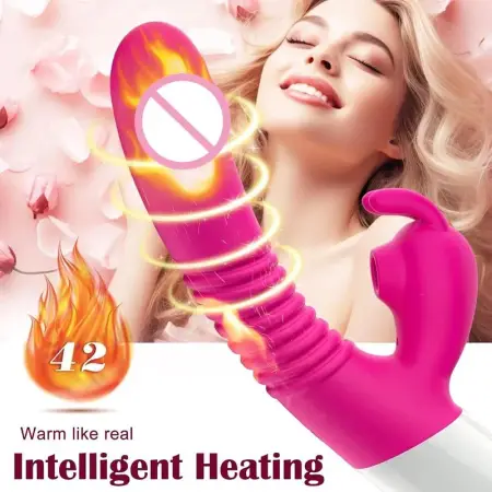 Female Masturbation 7 Modes 3 in 1 Heating Vibrating Sex Toys Clitoral Stimulation Sucking Rabbit Vibrator