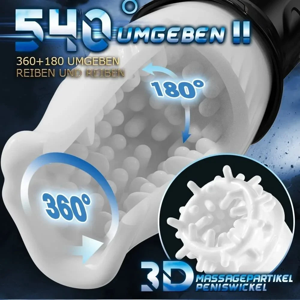 USB Rechargeable Deep Throat Spinning Vibrating Automatic Male Stroker Rotating Transparent Masturbator Cup for Men Rose Sex Toy