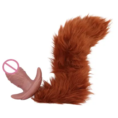 Soft Vibrator Massager Anal Toy Butt Plug Stimulator Masturbation Tools Penetration Vagina Vibrator for Men Women with Belt&tail