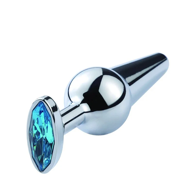 Sterling Steel Gem Anal Plug Straight D Oval Design for Enhanced Sex Stainless Sex Toy
