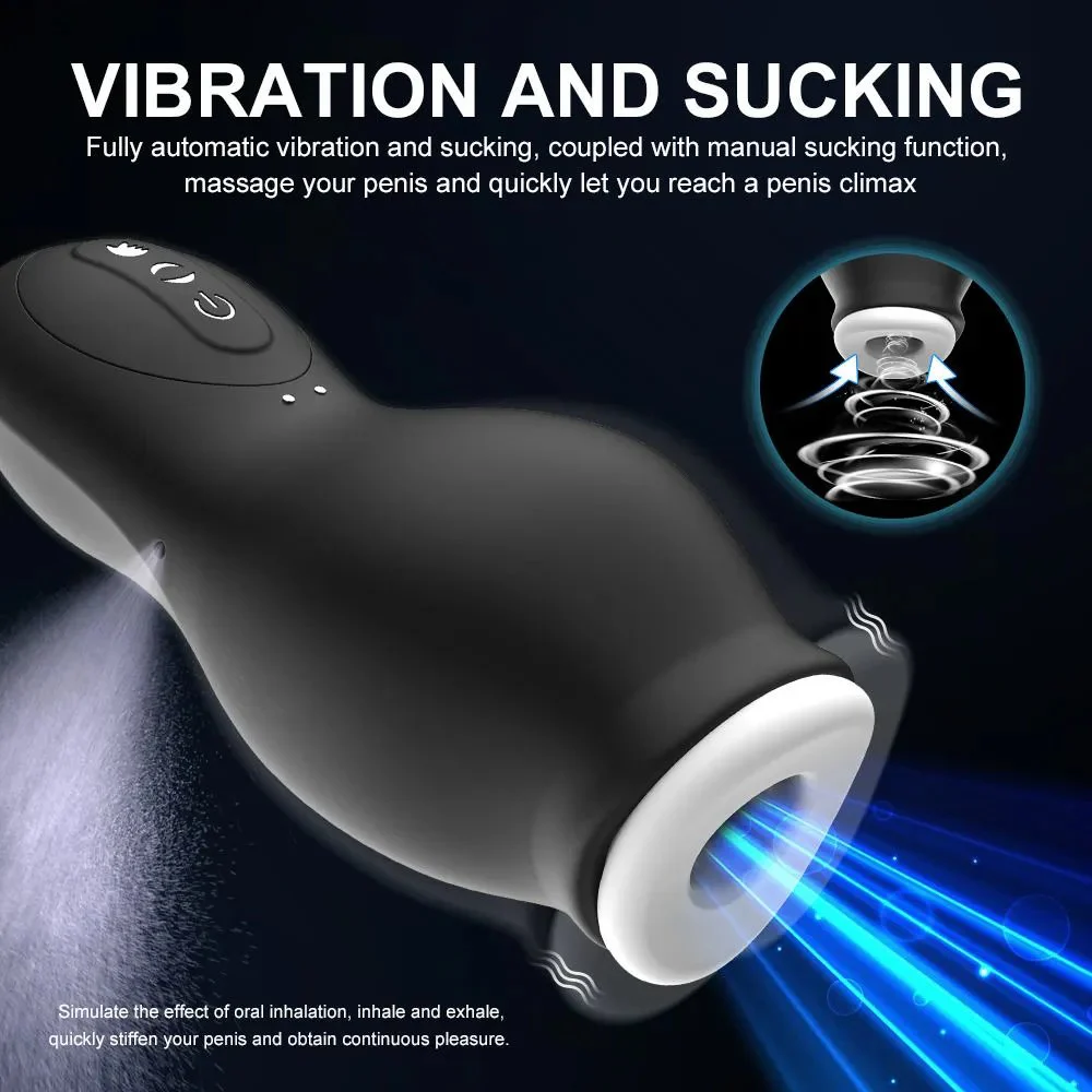 Men's Trainer Exercise Waterproof Airplane Cup Masturbator with Sucking Vibration Feature