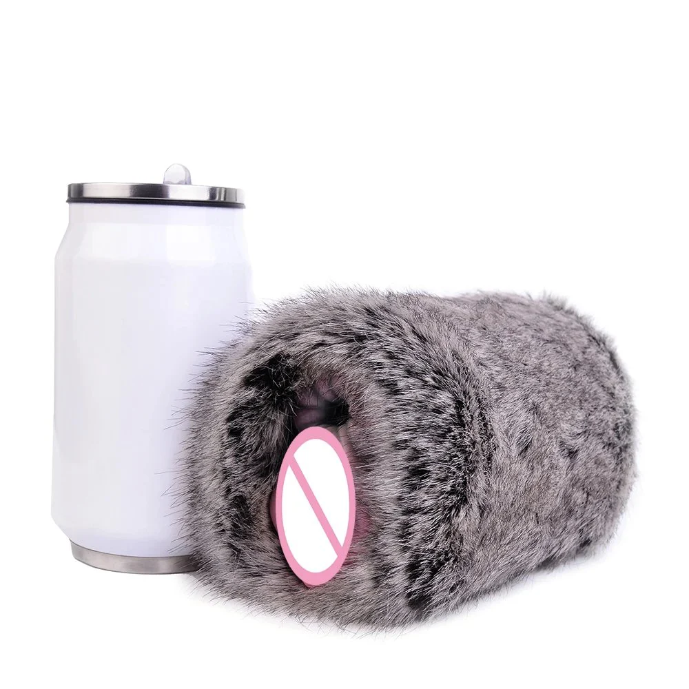 Soft Silicone Male Masturbators Artificial Animal Cow Vagain with Fur Pocket Pussy Sex Toy for Man