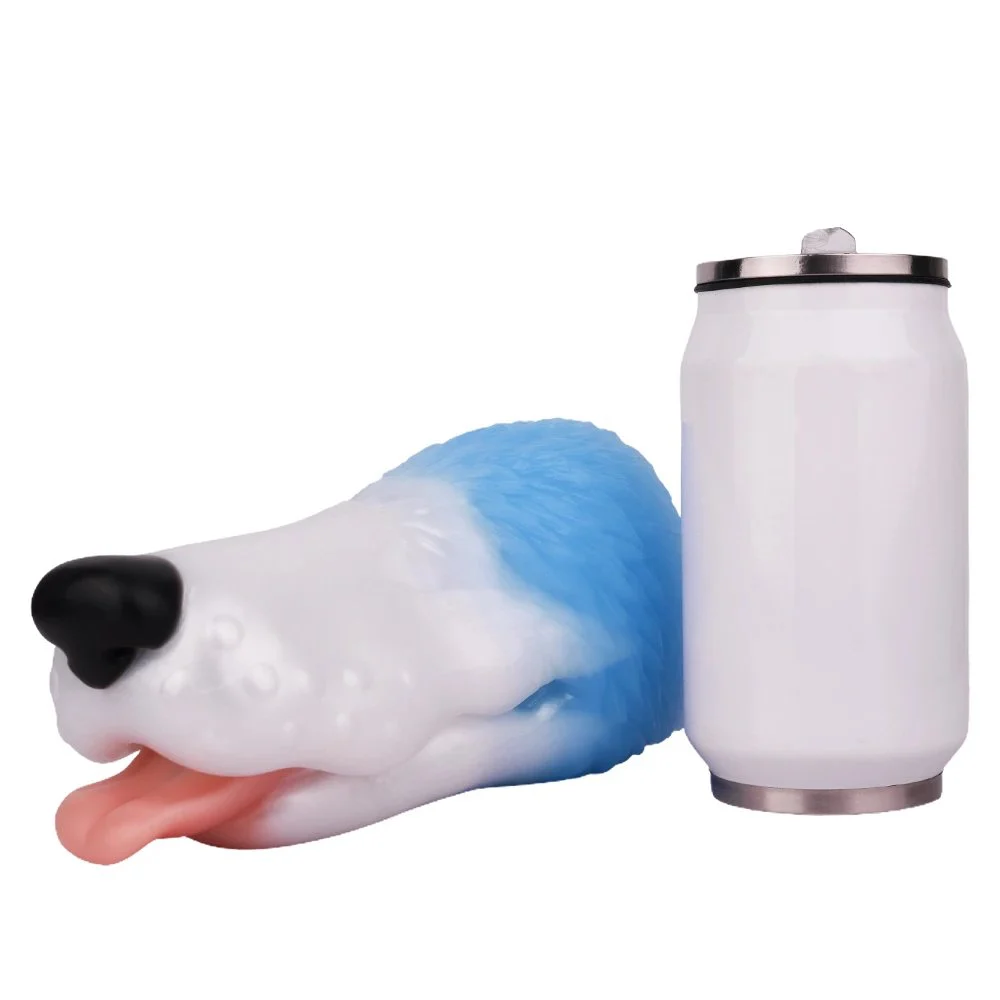Soft Dog Head Male Masturbator Cup Fantasy Animal Pocket Pussy Male Stroker Realistic Pussy Male Adult Animal Sex Toy for Men