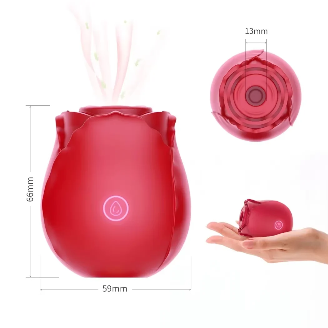 Rose Silicone Women's Vibrator Clitoral Sucking and Nipple Stimulator Adult Sex Toys Female Masturbator for Couples