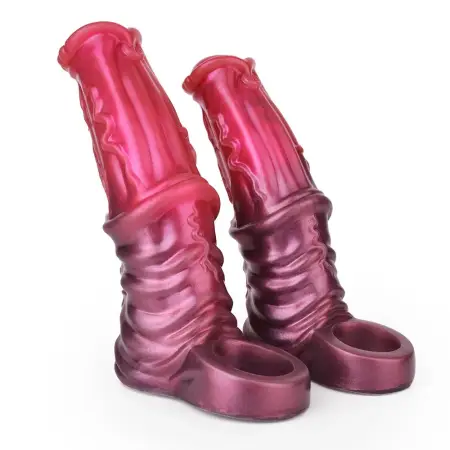 Penis Sleeve Soft Silicone Convex Pattern Friction Fantasy Dildo Simulation Penis Sleeve Male Hollow Soft Penis Enlargement
