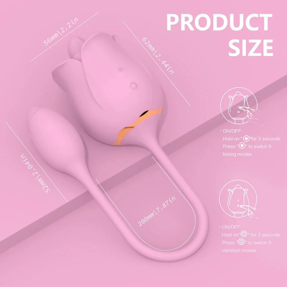 Adult Rose Sex Toys G Spot Vaginal Pussy Clitoralis Stimulator Sucking Falpping Rose Vibrator for Women and Couples