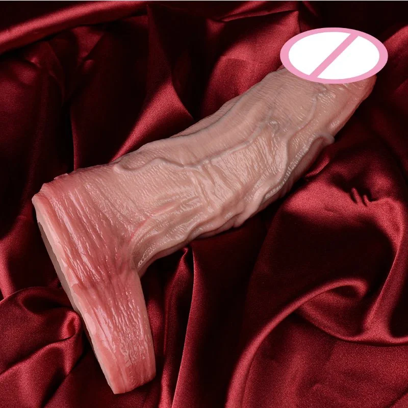Plus Male Penis Enlarger with Simulated Skin Color Male Sex Toy Set 3D Precision Modeling Double Opening Design Penis Sleeve