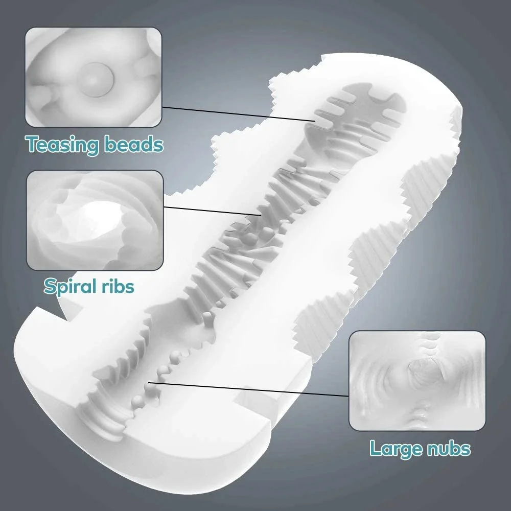 Spiral Channel Silicone Self-Sucking Male Masturbation Pocket Cup Sex Toys Men