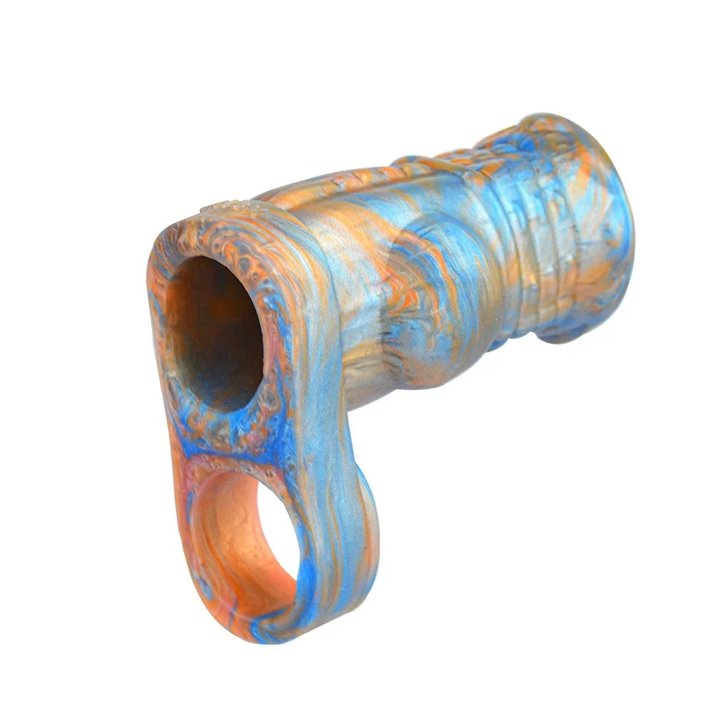 Penis Sleeve Extender Huge Hollow Condom Fantasy Monster Dildo Artificial Soft Silicone Male Penis Enlargement Adult Sex Toys