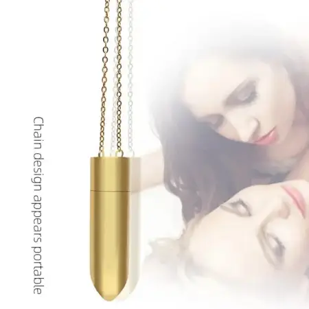 Female Masturbation Sex Toys for Women 10 Speed Rechargeable Metal Vibrating Bullet Vibrator Necklace