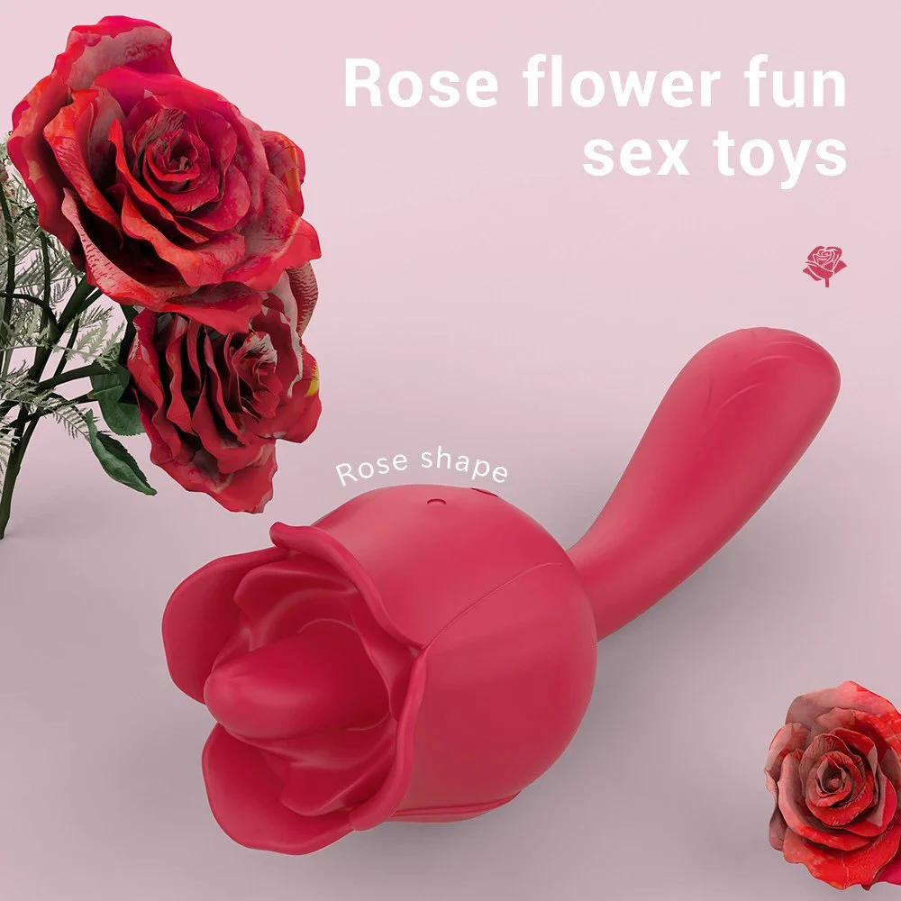 G Spot Sex Shop Red Rose Vibrator Massage Clitoral Licking Tongue Vibrator for Women