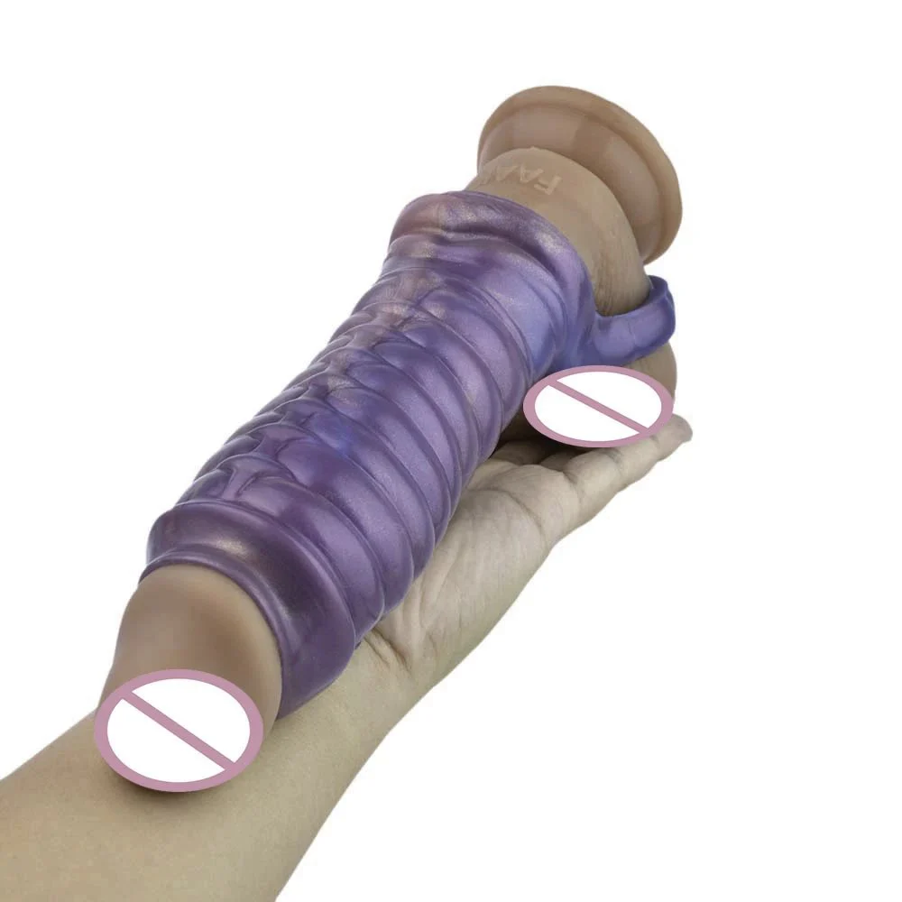 Penis Sleeve Fantasy Cock Extender Sleeve Penise Ejaculation Extender Reusable Condom