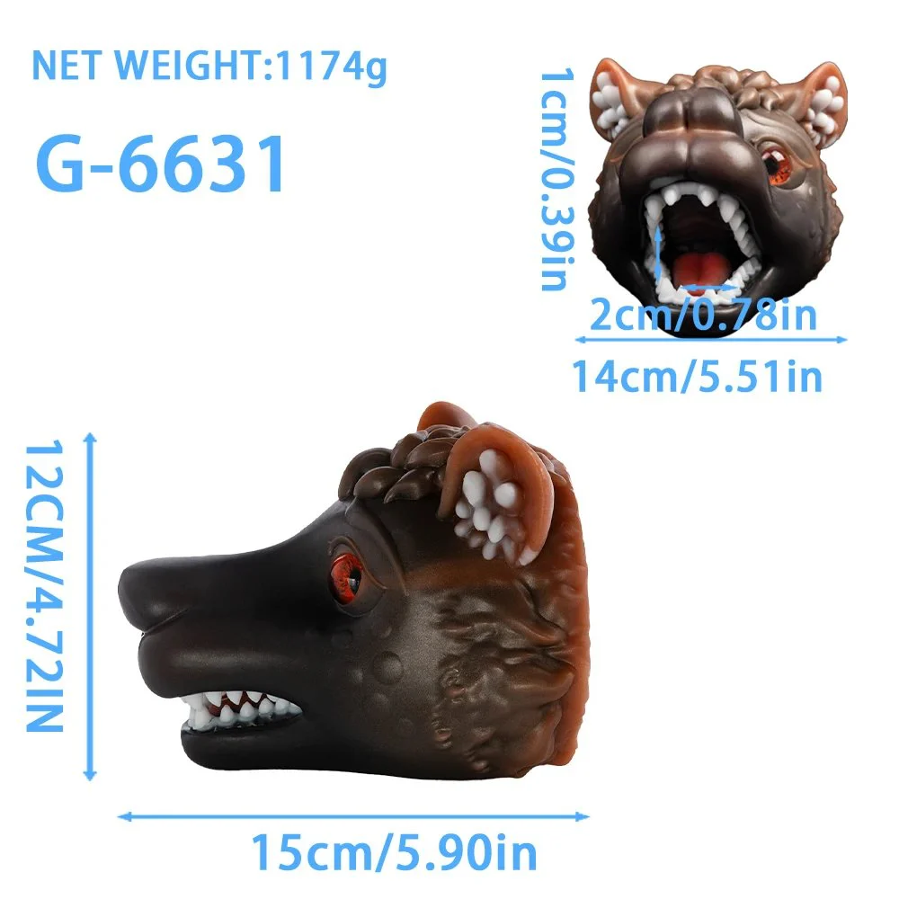 Soft Silicone Wolf Dog Head Shape Masturbation Sleeve Realistic Intimate Design Compact Pocket Pussy Male Stroker
